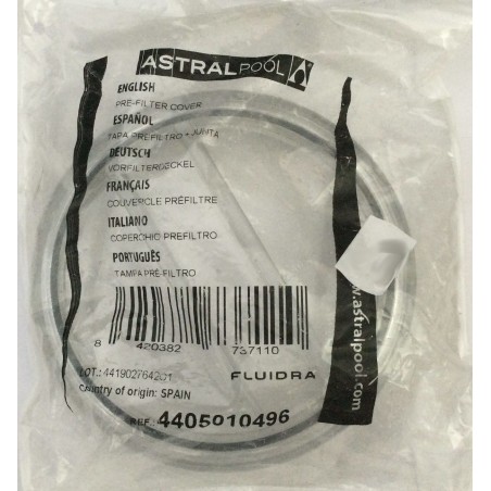 TAPA+JUNTA PREFILTRO BOMBA XPERT COD. 4405010496 ASTRALPOOL