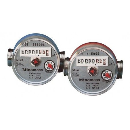 CONTADOR AGUA DOMESTICO ROSCA MACHO 3/4" CON RACORES A 1/2"
