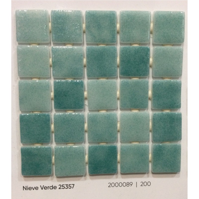 GRESITE ONIX 2,5X2,5 NIEVE VERDE REF. 25357