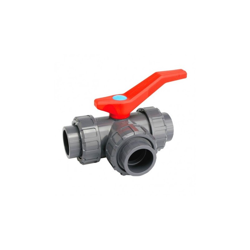 VALVULA PVC 50MM ENCOLAR 3 VIAS REF. 21156002 JIMTEN