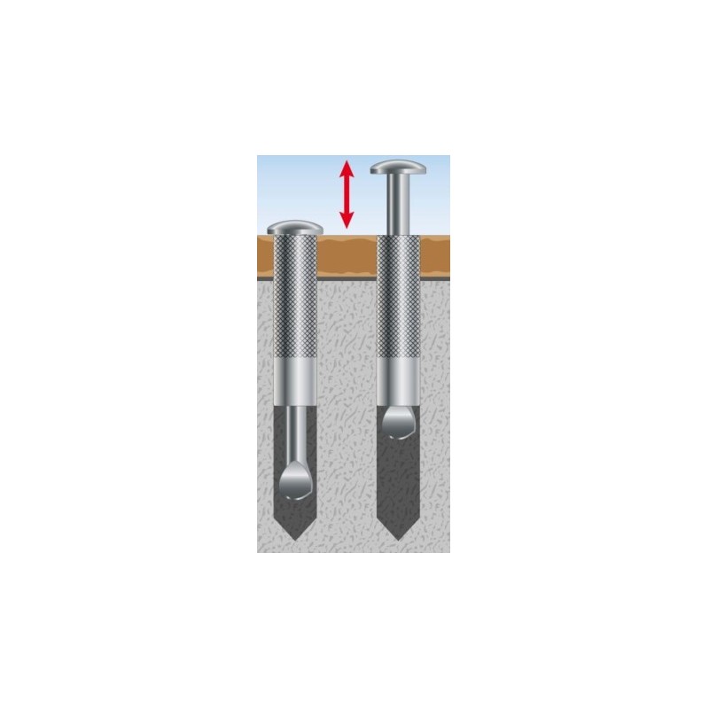 ANCLAJE ESCAMOTEABLE TIPO B UNA PIEZA TACO ALUMINIO Y TORNILLO INOX TOLDOS REF. 36